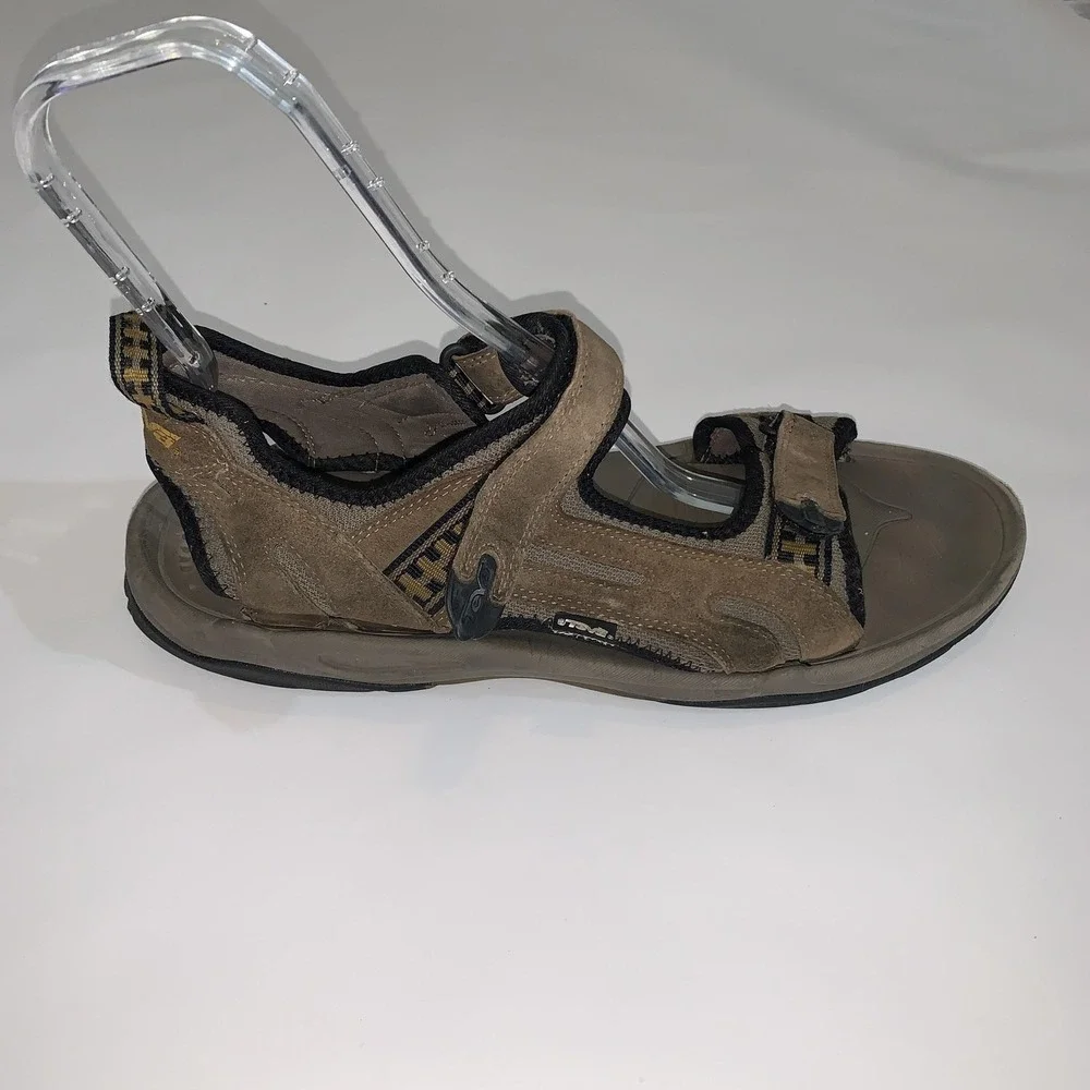 Teva 6571 Sandals Shoes Mens Size 14 Brown Suede Hook & Loop Hiking Outdoor